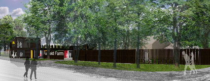 Artist's impression of Fairfield Farm from Govan Road, supplied by DO Architecture